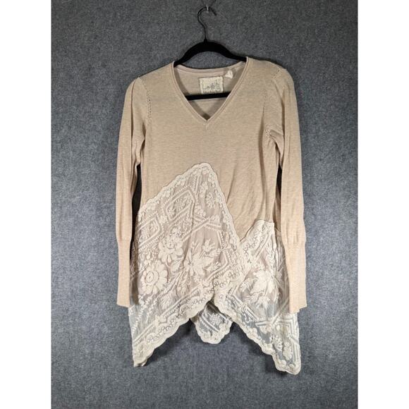 Angel Of the North‎ Anthro Top Women Medium Brown Long Sleeve Lagenlook Boho - Picture 1 of 8